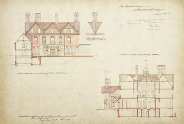 Ontwerp voor Joldwyns, Surrey, 1872